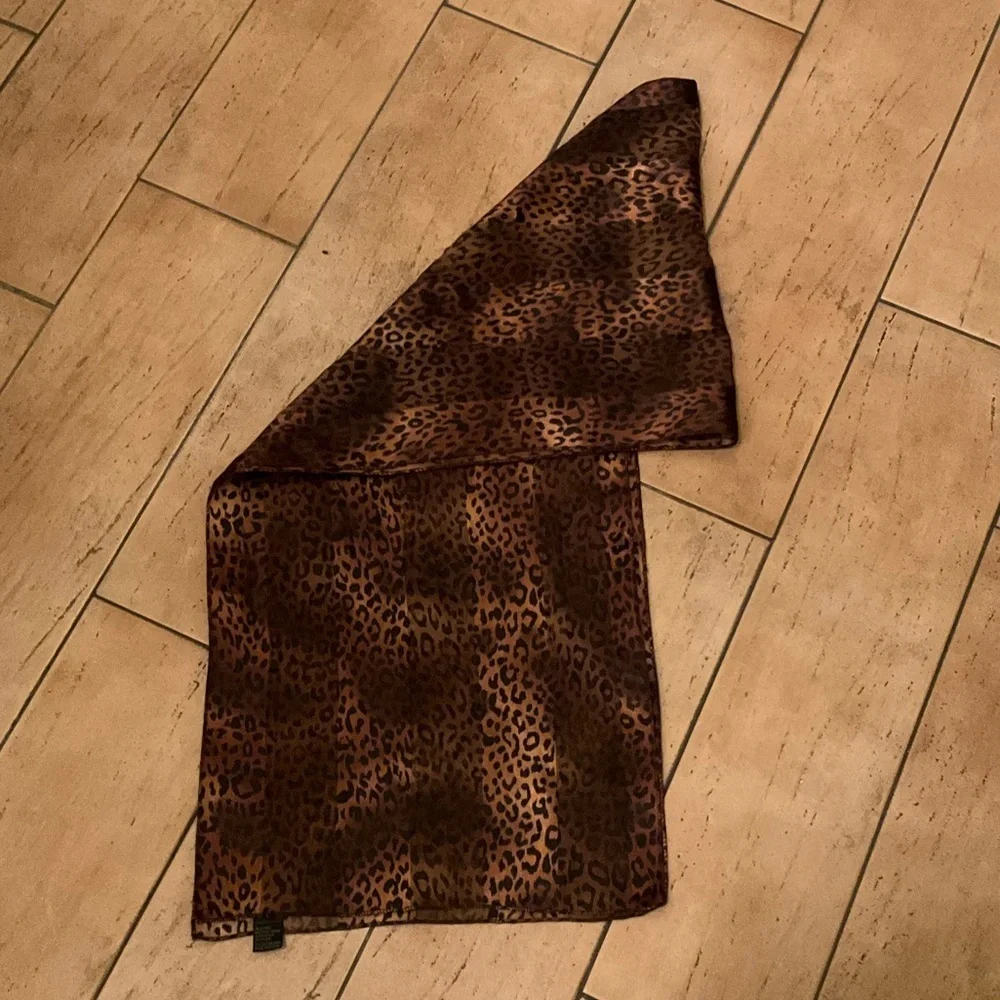 Animal Print Sheer Oblong Scarf